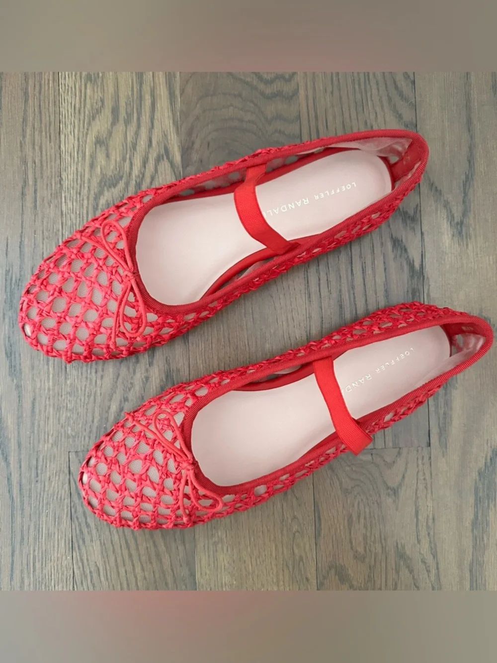 Like New Loeffler Randall Leonie Woven Soft Ballet Flats in Red Size 9B - Picture 4 of 8